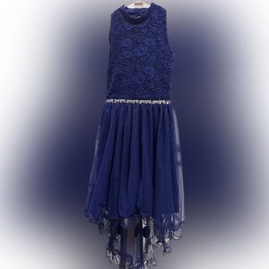 Blue High Low Dress for Girls